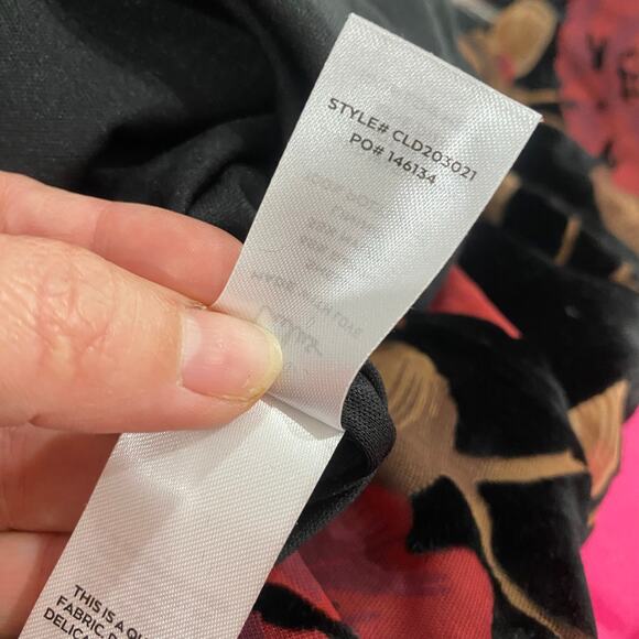 Lulus Evening In Love Black Floral Print Velvet Strapless Mini Dress NWT Sz M - Picture 10 of 11